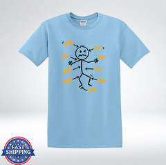 Funny OW Pain Stick Figure Shirt Body Ache Humor T-Shirt