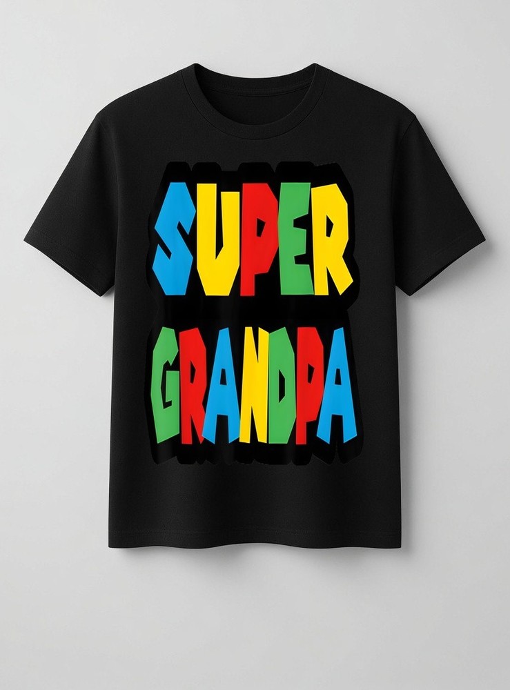 Men Gamer Super Grandpa Funny Father’s Day Graphic T-Shirt