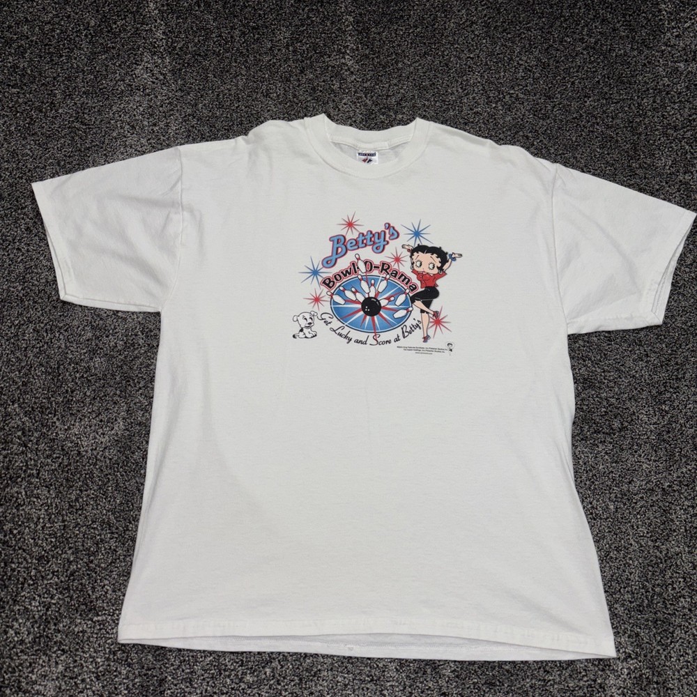 Vintage Betty Boop Shirt XL 2004 Bowling Get Lucky And Score At Betty’s Y2K