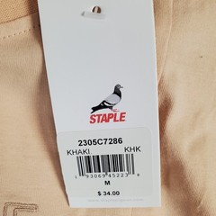 Staple Pigeon T Shirt Mens Medium Khaki Embroidered Spellout Logo Streetwear
