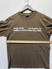PacSun Design Studio T-Shirt Mens Medium Brown Text Graphic Back Everyday Wear
