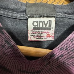 VTG Anvil Acid Wash Grunge T Shirt XL Black Purple Pink USA Made 90s Style