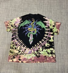 Vintage 1994 Liquid Blue Ian Bohorquez Goat Skull/Snake Tie Dye Shirt Size XL