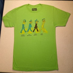 Freaker Beatles Abbey Road Parody T-Shirt Mens Small Green Casual Graphic Tee