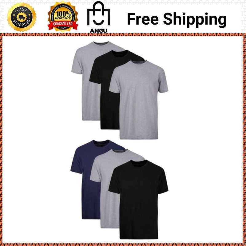 Hanes Men’s 6-Pack Assorted Crew T-Shirt Undershirts Value Pack Cotton
