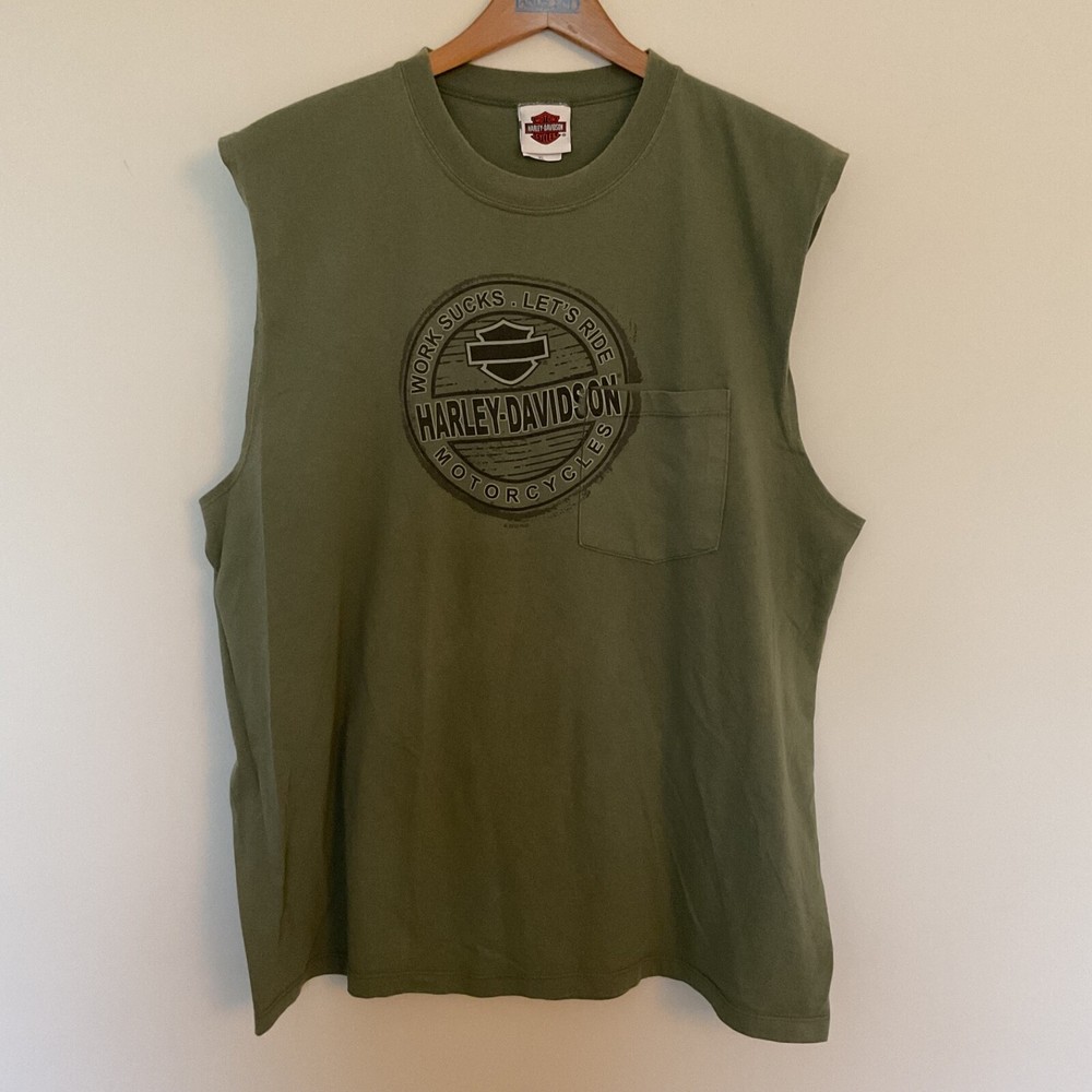 Rare 2010 Harley Davidson Work Sucks Let’s Ride Valley Forge PA T Shirt XL USA