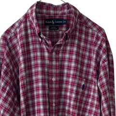 Ralph Lauren BLAKE Check Button Down Shirt M Used For 14Y+ Japan