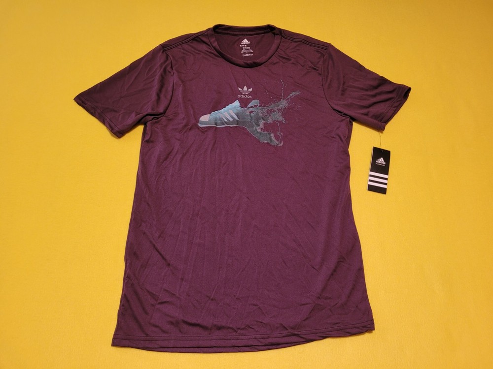 Adidas Men Go To Performance Tee Shirt Medium Plum NWT FREE SHIPPING