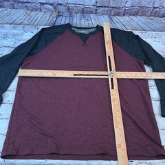 Orvis Men’s Heather Burgundy Long Sleeve Crew Neck Classic Collection Shirt XL