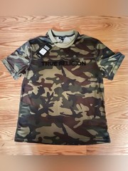 True Religion Oversized mesh t-shirt camo print crew neck collar Size Small BNWT