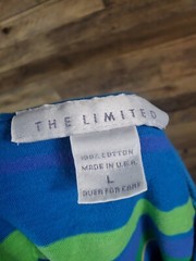 Limited Tshirt Men Blue Green Yellow Purple Striped Large Chest 48″ Length 25.5″