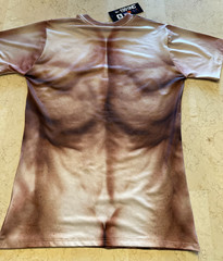 Mens Fake Muscle Body 3D Print T-shirt Muscle Realistic Activewear Pullover Top