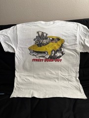 Only 1 of its Kind EXIST “STREET B-OUT”: DTG PRINT On 100% COTTON WHITE XLGE T’s