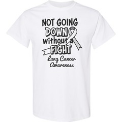 Inktastic Lung Cancer Awareness Not Going Down Without A Fight T-Shirt Mens Tees