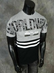 Mens Southpole T-Shirt Worldwide Camo Logo Metallic Foil Prints Blue Grey Green