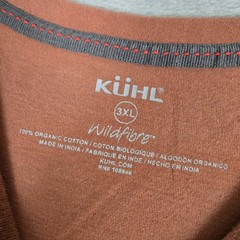 Kuhl Shirt Mens 3XL Orange Bravado Wildfibre Organic Cotton Outdoor Soft