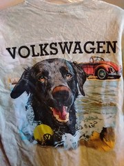 Volkswagen Men’s Short Sleeve T-Shirt Acid Wash Green Size MEDIUM Water Dog NWOT