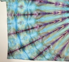 Handmade Ice Tie Dye Adult T-Shirt Unisex Size XL Blue Fan Folded Gildan Tee NEW