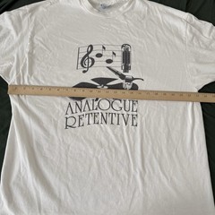 Vintage 90s Analogue Retentive Audiophile Vinyl Record Graphic T Shirt XL USA