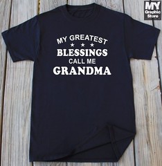 Grandma Grandson Grand Daughter T Shirt Grandma Christmas Birthday Gift Tee