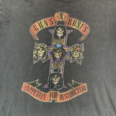 VTG 90s Guns N Roses Shirt Men XL Black Appetite For Destruction Rock Band Tee