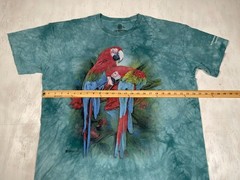 The Mountain Parrot Shirt Mens 2XL Blue Tie Dye Macaw Bird AOP Graphic Tee