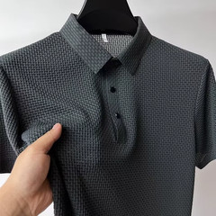 Summer Men’s Short Sleeve T-shirt Business Casual Cool Breathable Polo Shirt