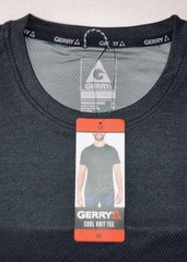 Gerry Cool Knit Tee Men’s Size Medium, Black Moisture Wicking Crewneck T-Shirt M