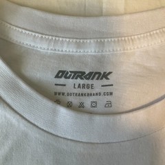 Outrank Always Active Short Sleeve T Shirt Mens Size L White Racing Graphic