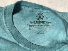 The Mountain Parrot Shirt Mens 2XL Blue Tie Dye Macaw Bird AOP Graphic Tee