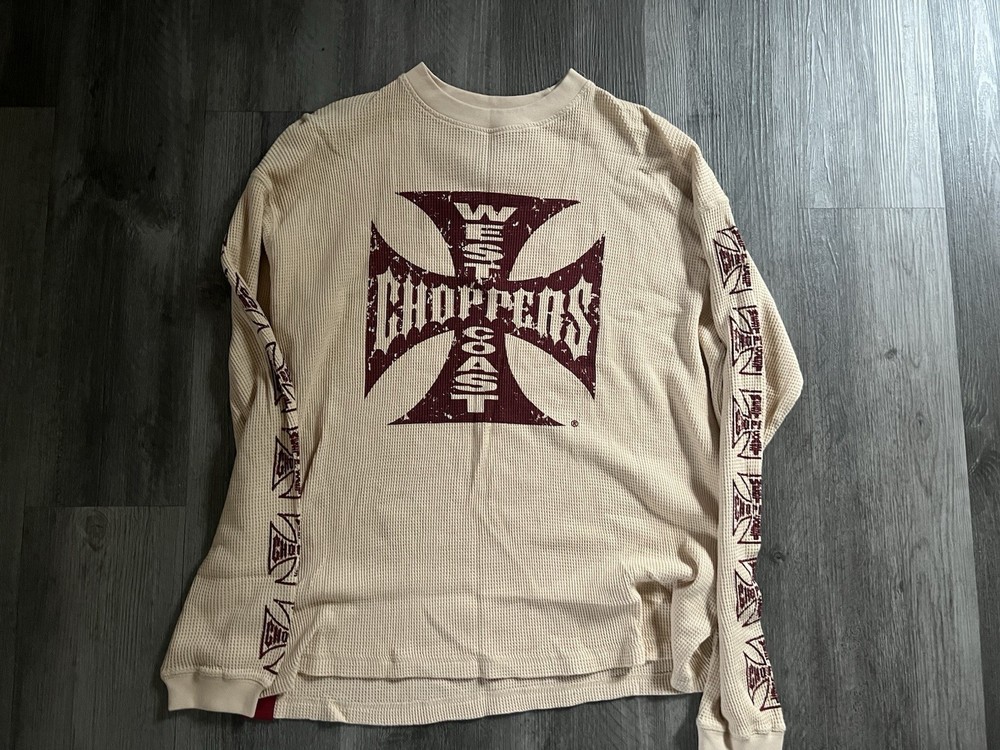 Vintage West Coast Choppers Jesse James Work Wear Thermal Beige Size L