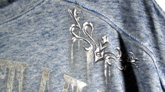 Affliction T-Shirt Men’s 3XL Blue Silver Foil Burnout Tee Lightweight Biker Rock
