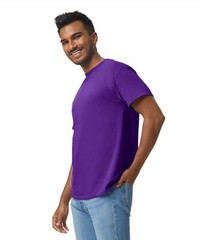 Brand New First Quality Gildan Purple Heavy Cotton Adult Short Sleeve Tee Size L