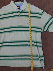 TOMMY HILFIGER XL XL XG YELLOW/GREEN/WHITE POLO SHIRT GOOD USED CONDITION