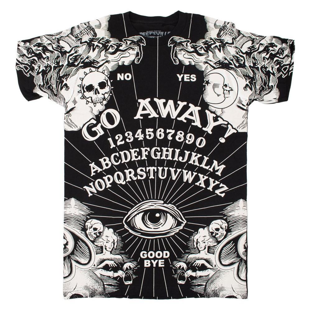 kreepsville 666 Men’s Ouija Go Away Jumbo Print T Shirt