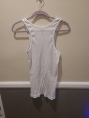 Von Dutch Originals Medium Mens Ribbed White Tank Slim Fit Scoop Neck