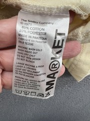 Market Smiley Face Shirt Mens Small Off White Graphic Look At The Bright Side Te