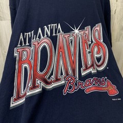 Vtg Salem Sports Atlanta Braves Double Cuff Blue T Shirt 1994 Single Stitch XL