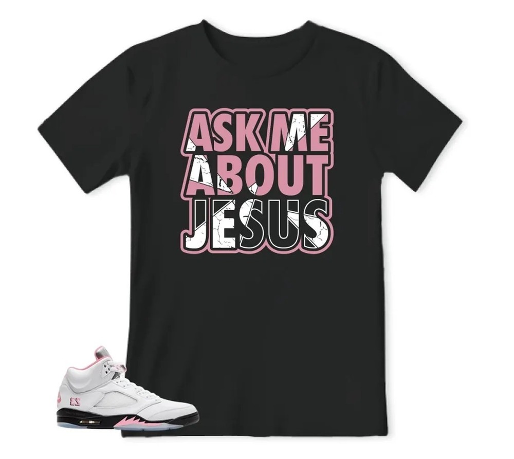 Shirt To Match Retro 5 Soft Pink AJ5 Anniversary, BLACK/WHITE