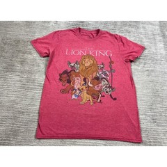 Disney T-Shirt Unisex Medium Red The Lion King Graphic Crew Neck Heathered Tee