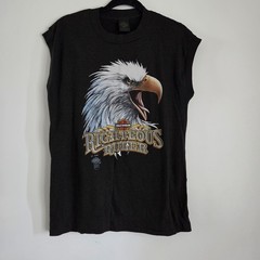 Vintage 3D Emblem Harley Davidson T Shirt Medium 1985 Righteous Ruler Back Print