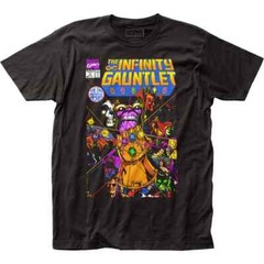INFINITY GAUNTLET T-SHIRT Thanos Graphic Black Marvel Comics NEW