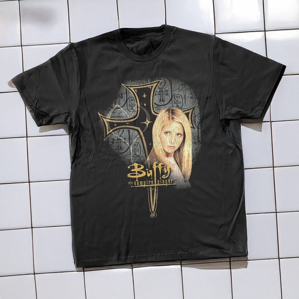 1998 Buffy The Vampire Slayer Aged T-Shirt Black L