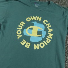 Champion Shirt Mens Medium Green Be Your Own Champion Graphic Tee Motivational