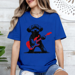 Funny Rock Maltipoo Dog Playing Guitar Music Lover Dog T-Shirt