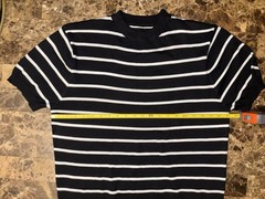 Men’s Striped Knit- Crew Neck T-shirt Medium Size