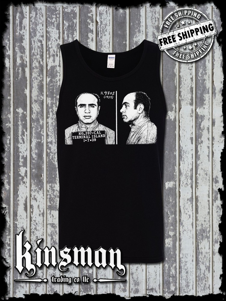 Al Capone 1939 Mug Shot Tank Top T-Shirt Old School Gangster Mafia Mob
