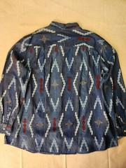 Foundry Men’s 3XLT Super Plush Aztec Prints Denim Button Down Long Sleeve Shirt