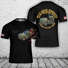 Custom Name US Army M142 High Mobility Artillery Rocket System T-Shirt 3D S-5XL