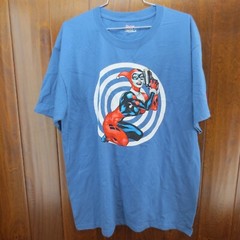 Harley Quinn Comic Graphitti Blue T Shirt Mens Large Hanes Beefy